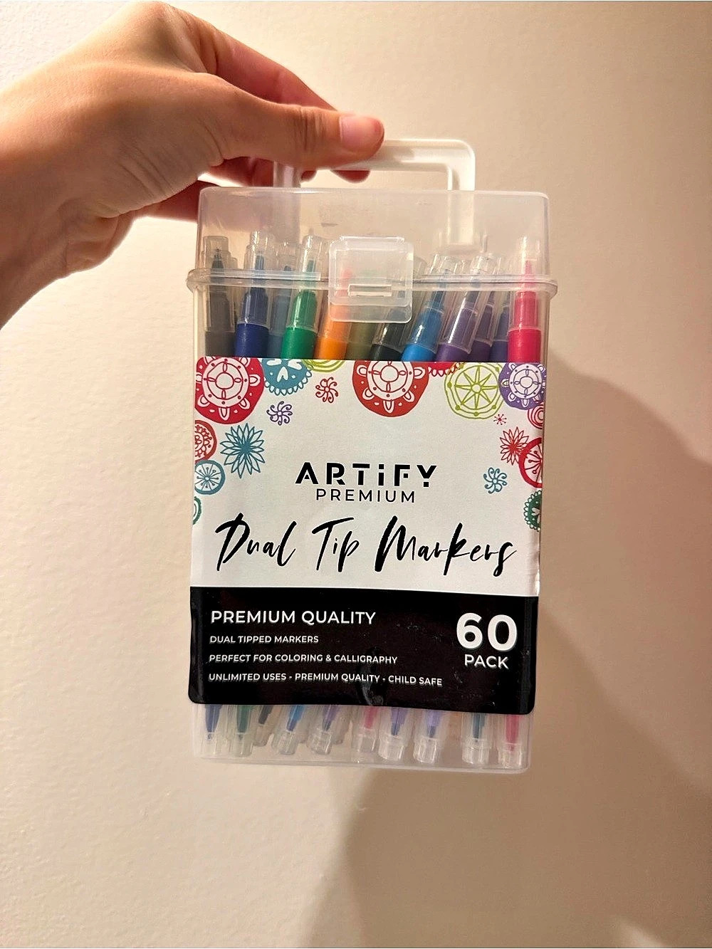Artify Premium Dual Tip Markers 60 Pack Multicolor